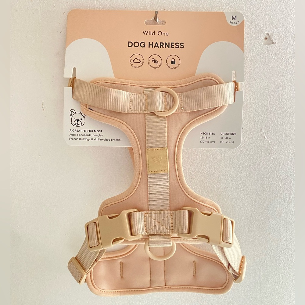 Wild One Dog Harness Tan Size Medium for Shepards, Beagles, Bulldogs, more